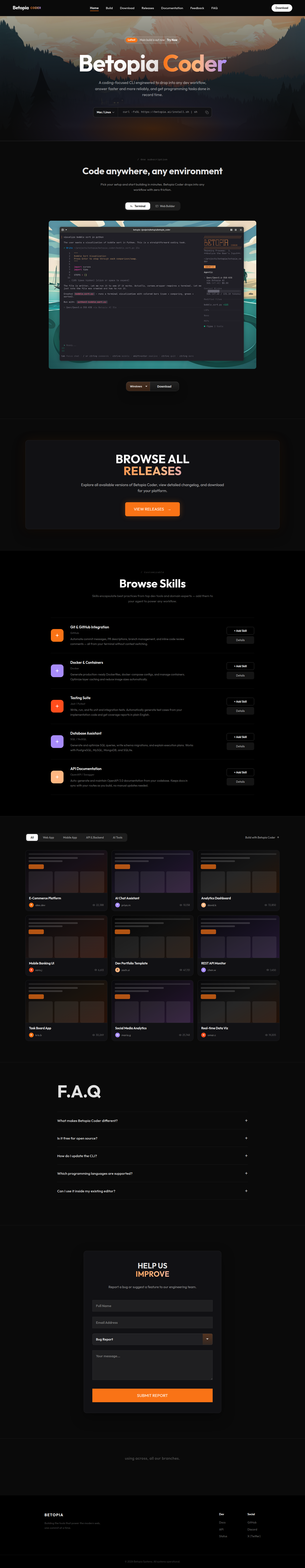 Betopia Coder full-page preview